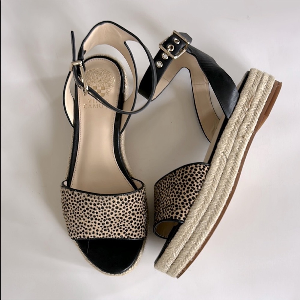 Vince Camuto Kathalia Sandal Espadrille in Natural Spotted Haircalf